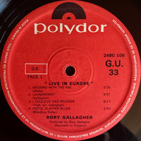 Rory Gallagher : Live! In Europe (LP, Album, Gat)