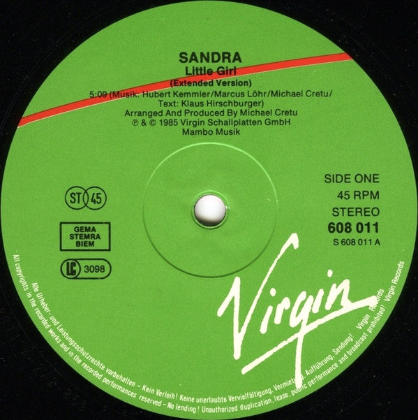 Sandra : Little Girl (12", Single)