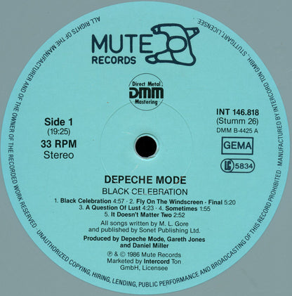 Depeche Mode : Black Celebration (LP, Album, M/Print, Gre)