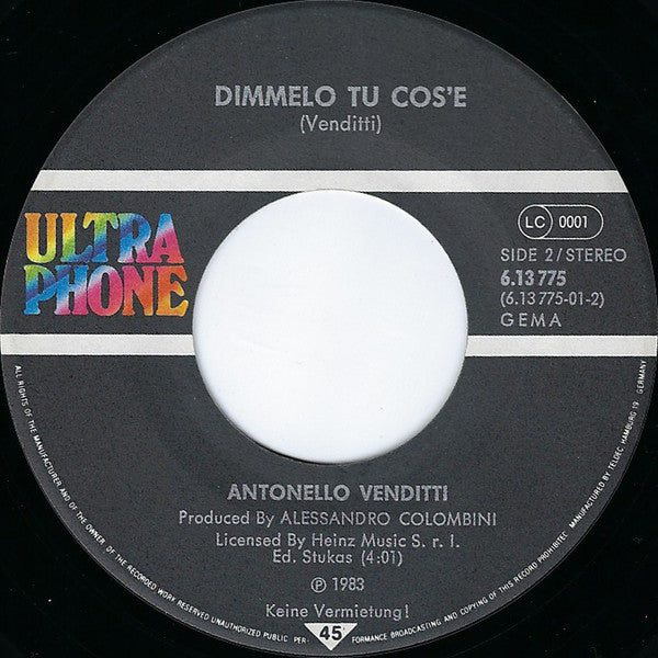 Antonello Venditti : Torino (7", Single)
