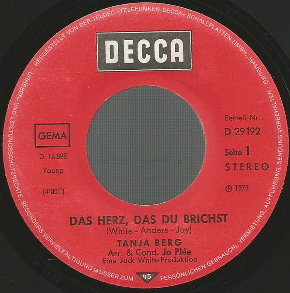 Tanja Berg : Das Herz Das Du Brichst (7", Single)