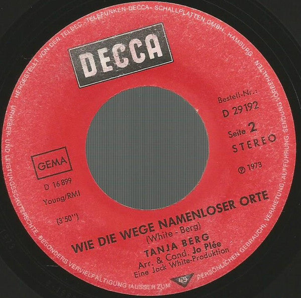 Tanja Berg : Das Herz Das Du Brichst (7", Single)