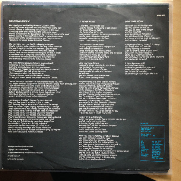 Dire Straits : Love Over Gold (LP, Album)