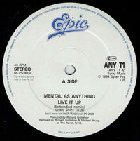 Mental As Anything : Live It Up (12", Single, RP)