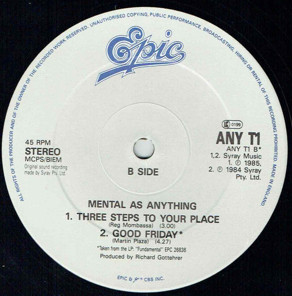 Mental As Anything : Live It Up (12", Single, RP)