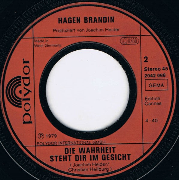 Hagen Brandin : Mädchen, Dieses Mal Ist Es Ernst Mit Uns Zweien (7", Single)