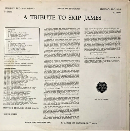 Skip James : 'A Tribute To Skip James'  Volume One (LP, Album)