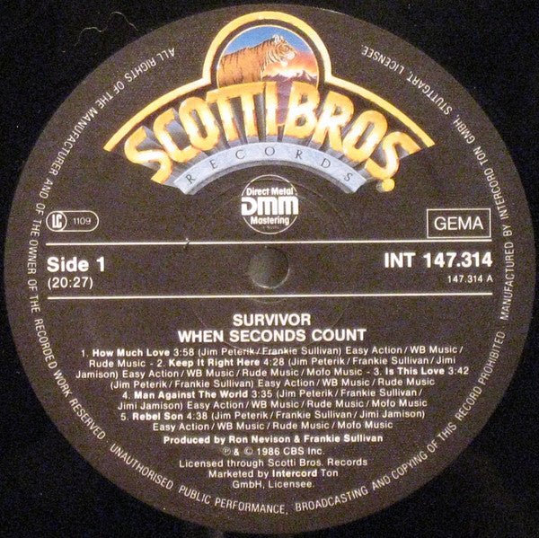 Survivor : When Seconds Count (LP, Album)