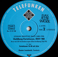 Johann Sebastian Bach - Gustav Leonhardt : Goldberg-Variationen (1740) (LP, RE)