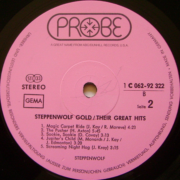 Steppenwolf : Gold (Their Great Hits) (LP, Comp)