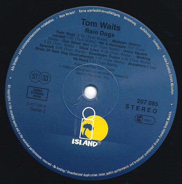 Tom Waits : Rain Dogs (LP, Album, ® O)