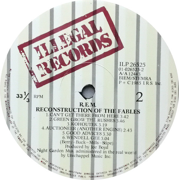 R.E.M. : Fables Of The Reconstruction - Reconstruction Of The Fables (LP, Album)