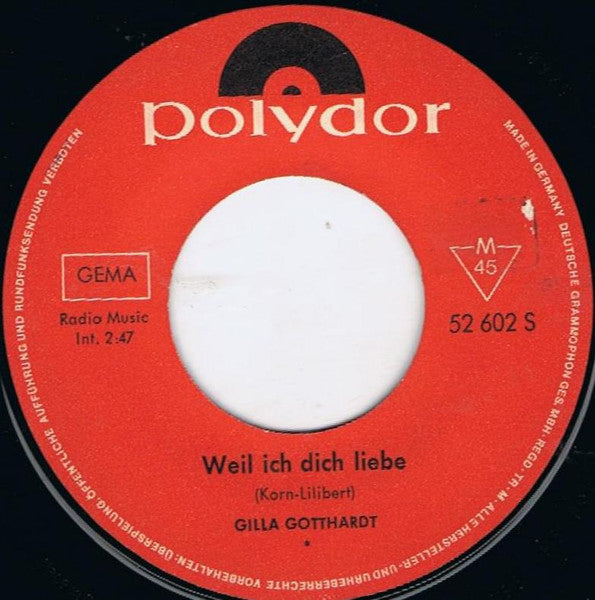Gilla Gotthardt : Mister Einsam (7", Single, Mono)