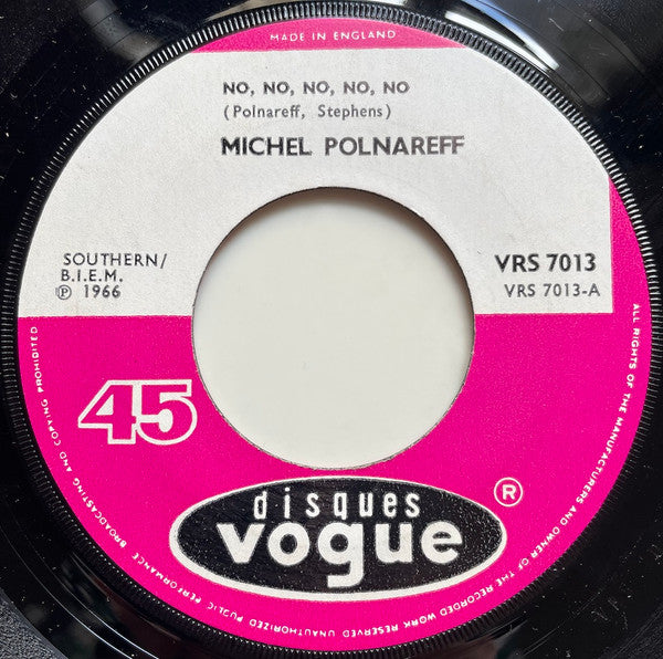 Michel Polnareff : No, No, No, No, No / Beatnik (7", Single)