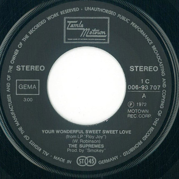 The Supremes : Your Wonderful Sweet Sweet Love (7", Single)