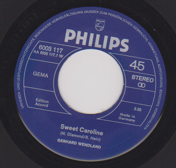 Gerhard Wendland : Sweet Caroline (7", Single)
