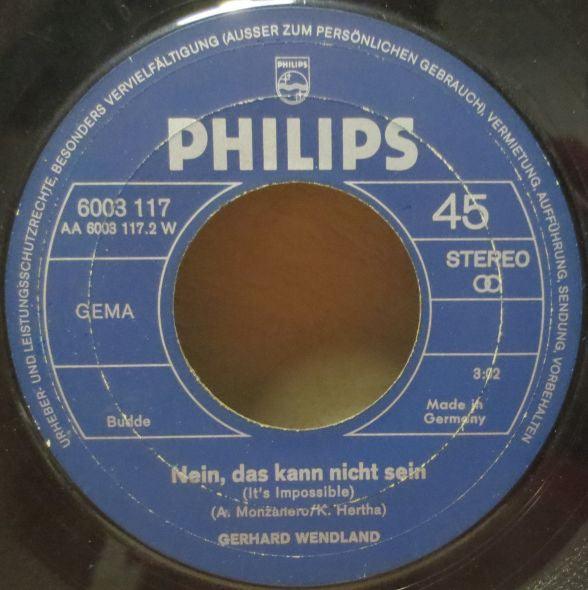 Gerhard Wendland : Sweet Caroline (7", Single)