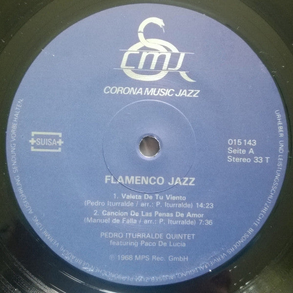 Pedro Iturralde Quintet Featuring Paco De Lucia* : Flamenco-Jazz (LP, Album, RE, Gat)