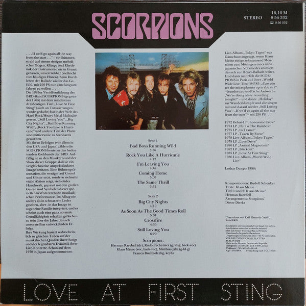 Scorpions : Love At First Sting (LP, Album, RE)