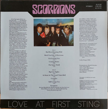 Scorpions : Love At First Sting (LP, Album, RE)