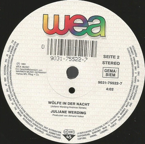 Juliane Werding : Avalon (7", Single)