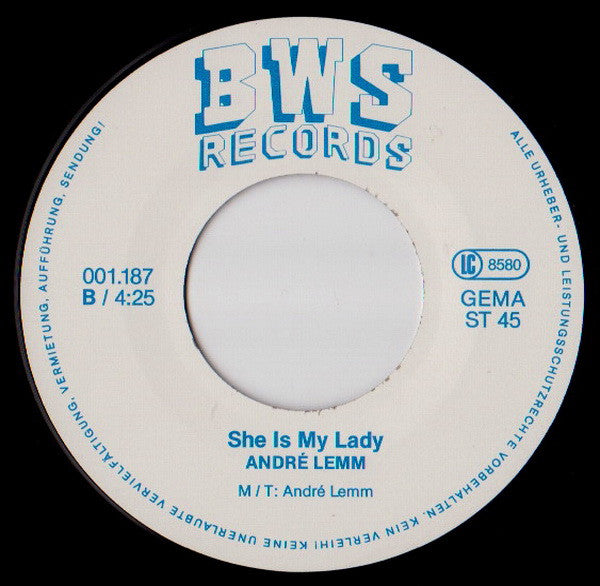 André Lemm : You Break My Heart / She Is My Lady (7")