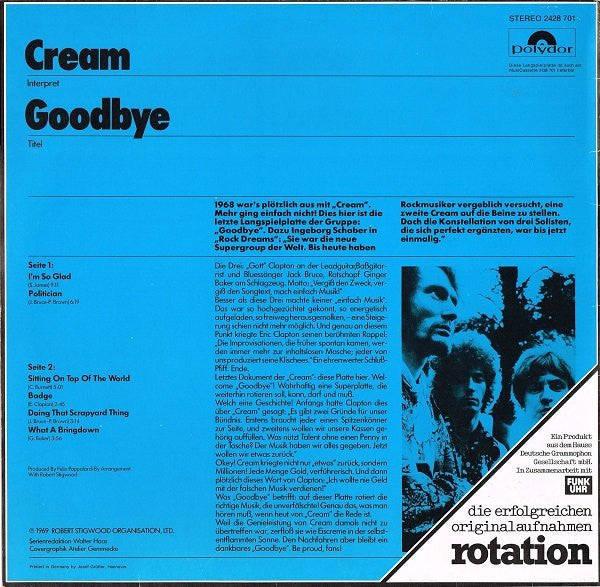 Cream (2) : Goodbye (LP, Album, RP)