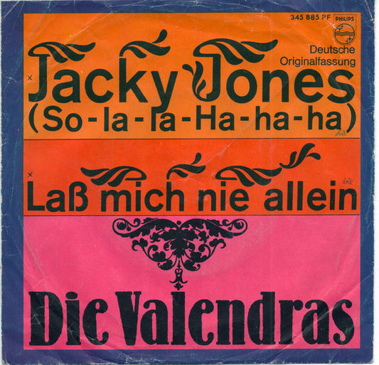 Die Valendras : Jacky Jones (So La La - Ha Ha Ha) (7", Single, Mono)
