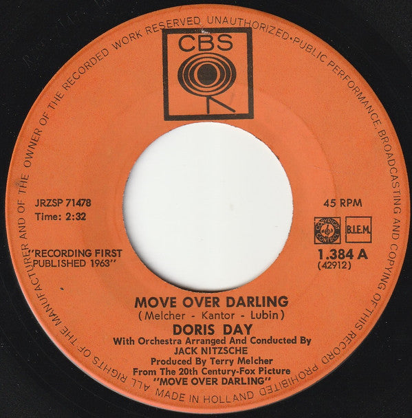 Doris Day : Move Over Darling / Twinkle Lullaby (7", Single, Blu)