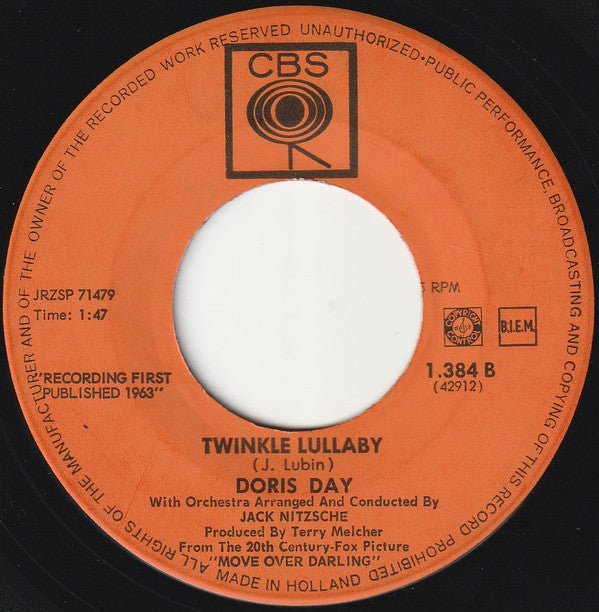 Doris Day : Move Over Darling / Twinkle Lullaby (7", Single, Blu)