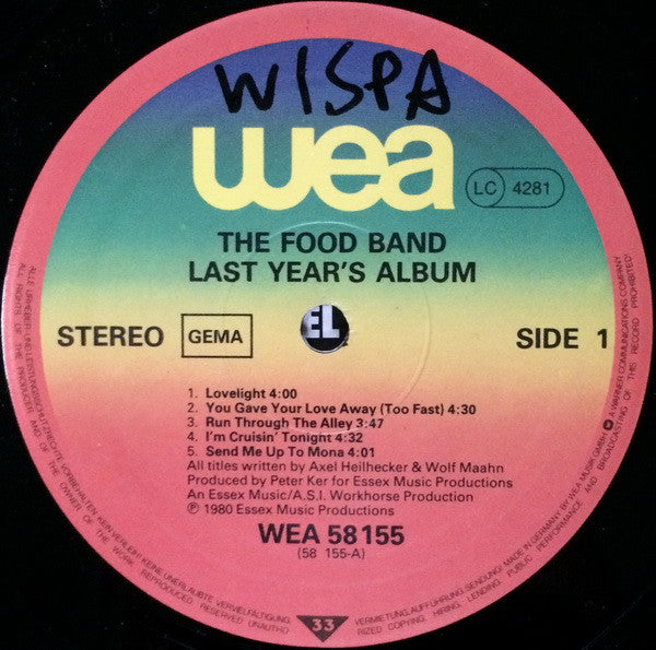 The Food Band* : Last Year's Album (LP, Album)