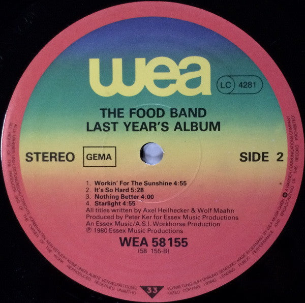 The Food Band* : Last Year's Album (LP, Album)