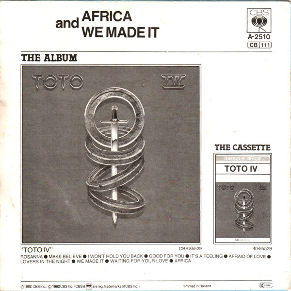 Toto : Africa (7", Single)