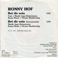 Ronny Hof : Bei Dir Sein (7", Single)