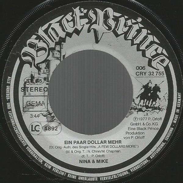 Nina & Mike : Ein Paar Dollar Mehr (7", Single)