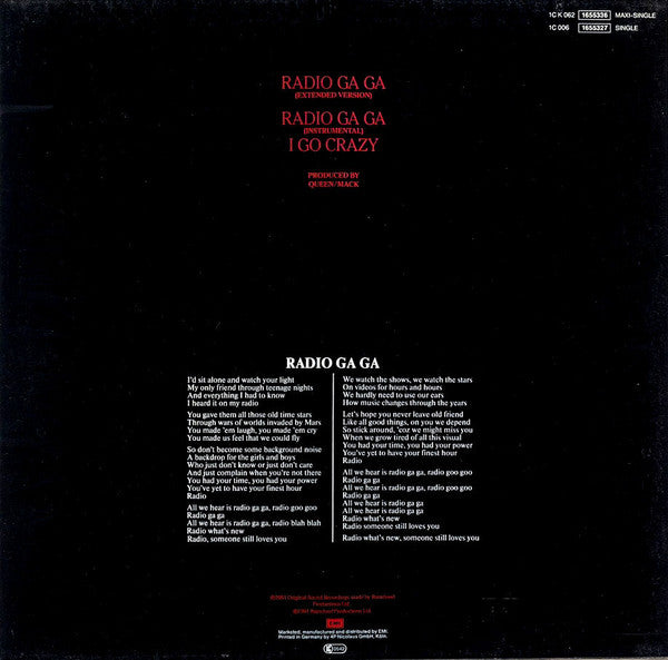 Queen : Radio Ga Ga (12", Maxi)