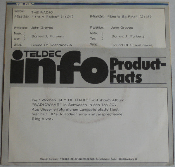 The Radio* : It's A Rodeo (7", Single, Promo)