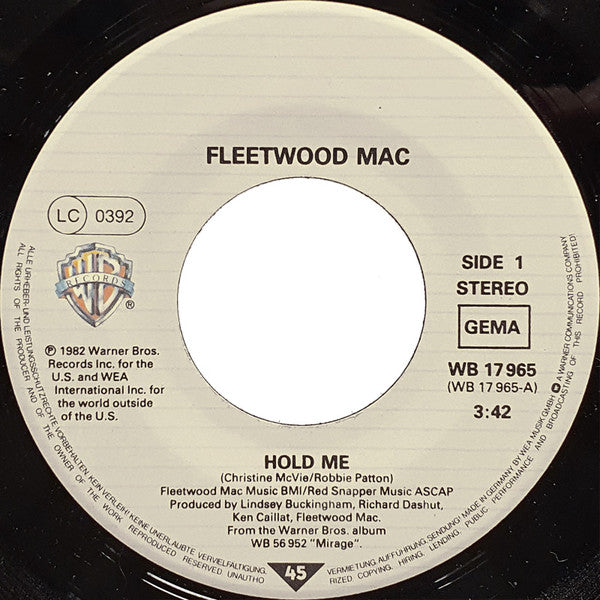 Fleetwood Mac : Hold Me (7", Single)