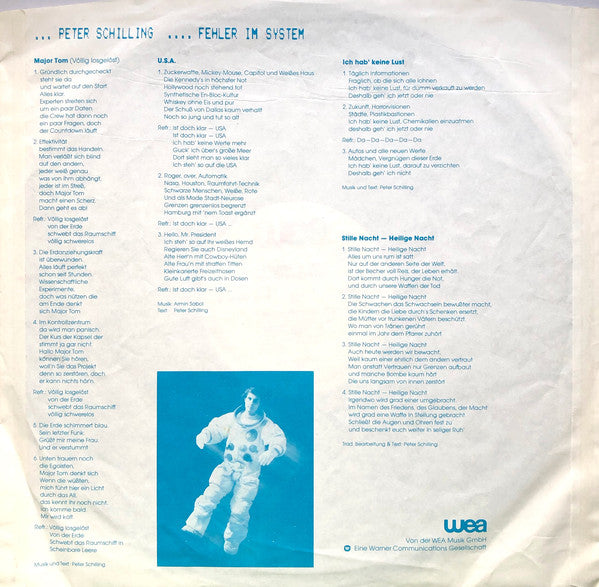 Peter Schilling : Fehler Im System (LP, Album, Lab)