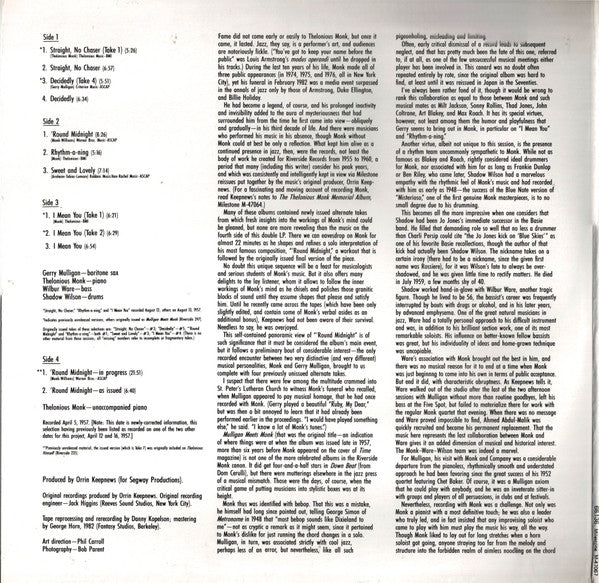 Thelonious Monk / Gerry Mulligan : 'Round Midnight (2xLP, Comp, Gat)