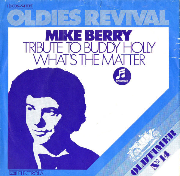 Mike Berry With The Outlaws (3) : Tribute To Buddy Holly (7", Single, Mono, RE)