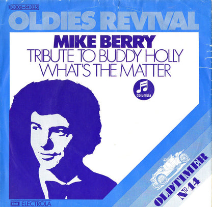 Mike Berry With The Outlaws (3) : Tribute To Buddy Holly (7", Single, Mono, RE)