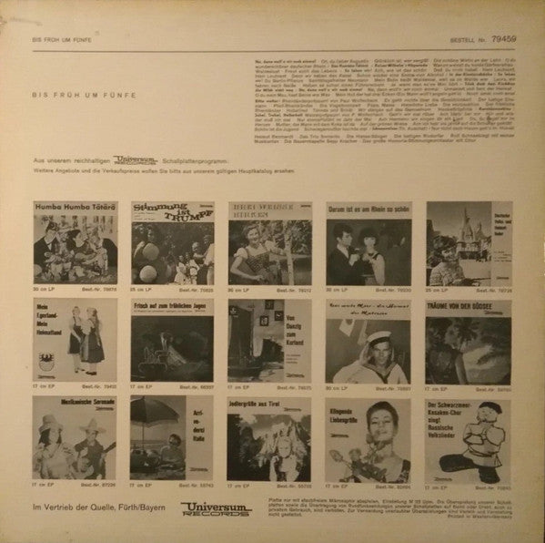Various : Bis Früh Um Fünfe ... (LP, Mono)