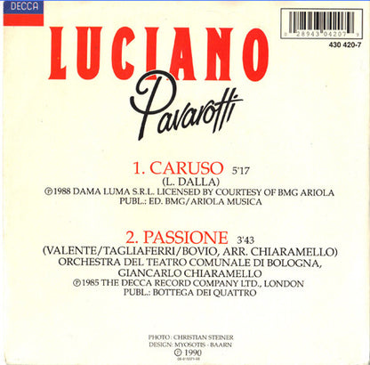 Luciano Pavarotti : Caruso (7", Single)