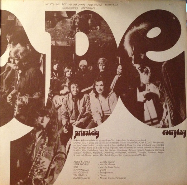 Alexis Korner & Peter Thorup With Snape : Live  On Tour In Germany (2xLP, Album)