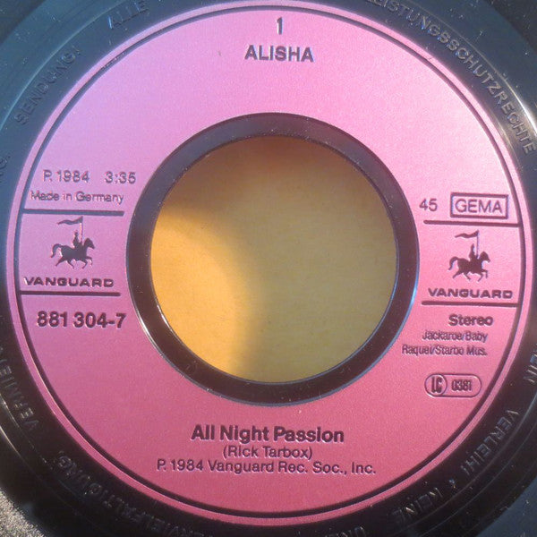 Alisha : All Night Passion (7")