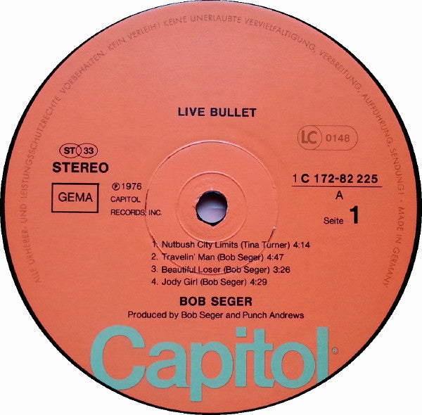 Bob Seger And The Silver Bullet Band : 'Live' Bullet (2xLP, Album, RE, Red)