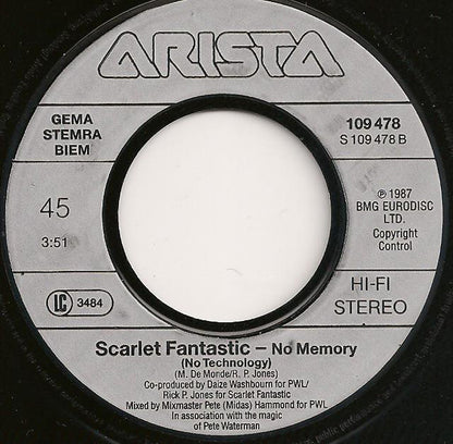 Scarlet Fantastic : No Memory (7", Single)