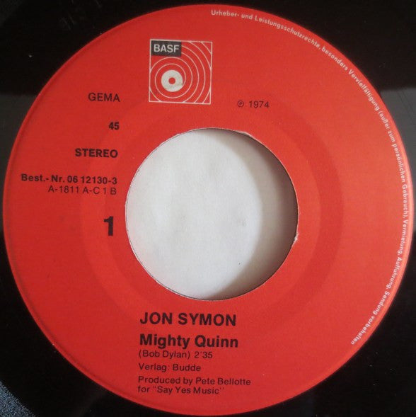 Jon Symon : Mighty Quinn (7", Single)