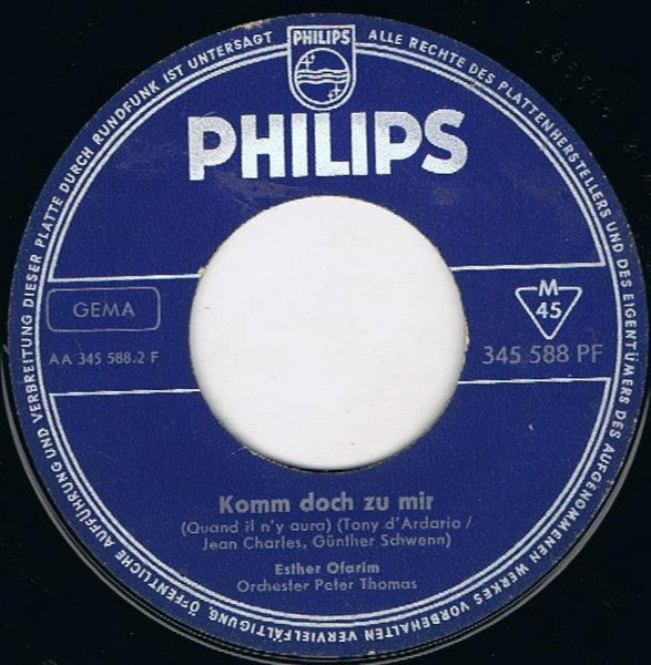 Esther Ofarim : Melodie Einer Nacht (T'en Vas Pas) / Komm Doch Zu Mir (7", Single, Mono)